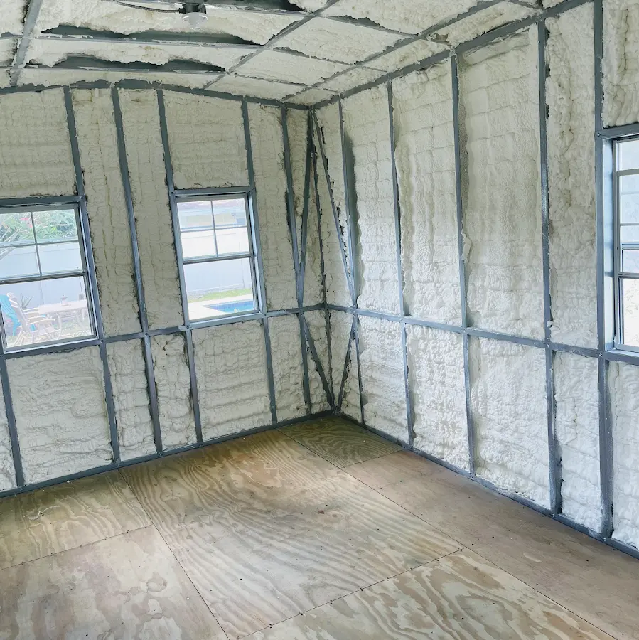 Closed-cell spray foam insulation applied to wall cavities in a residential project in Lake Oswego